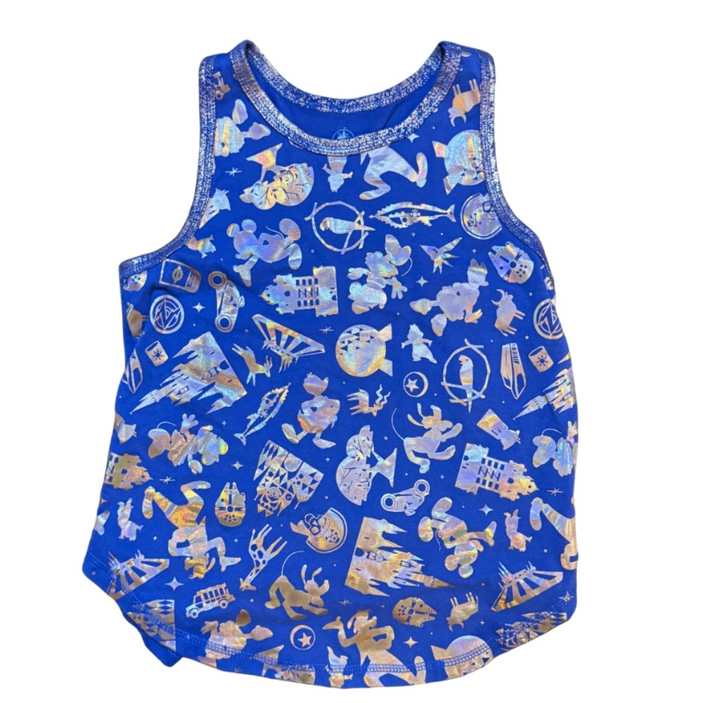 Disney Girls 50th Anniversary Limited edition blue+rose gold tunic SZ 7 like new